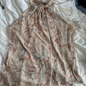 Elegant Marble Print Halter Top